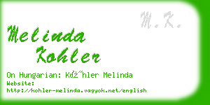 melinda kohler business card